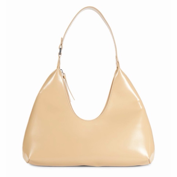 BY FAR Amber Patent Leather Shoulder Bag in Neutral - New w Dustbag - MSRP $730 - Picture 4 of 4